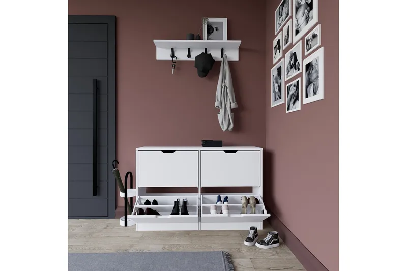 Durusu Skoskåp 120,5 cm - Mattvit - Products - Förvaring - Skåp - Förvaringsskåp