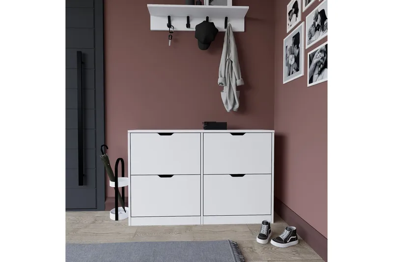 Durusu Skoskåp 120,5 cm - Mattvit - Products - Förvaring - Skåp - Förvaringsskåp