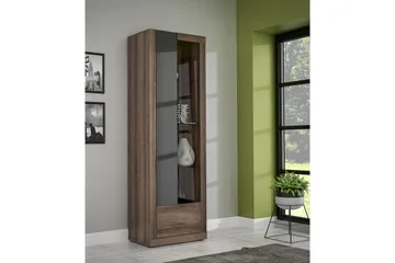 Elhovo Vitrinskåp 41,3 cm djup 63,4 cm bred 197 cm hög hög Mörkt Trä - Products - Förvaring - Skåp - Vitrinskåp