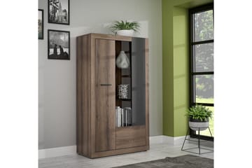 Elhovo Vitrinskåp 41,3 cm djup 93,1 cm bred 158,5 cm hög Mörkt Trä - Brun - Products - Förvaring - Skåp - Vitrinskåp