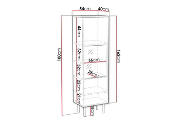 Juniskär Vitrinskåp 40 cm djup 54 cm bred 180 cm hög Mörkt Trä Glas - Svart - Products - Förvaring - Skåp - Vitrinskåp