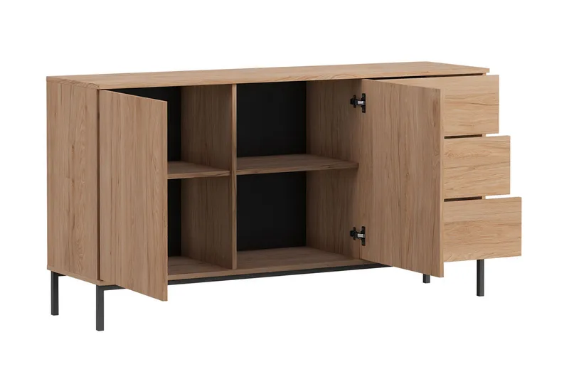 Querty Skåpsbyrå 150x80x41 cm - Vit/Svart - Products - Förvaring - Skåp - Förvaringsskåp