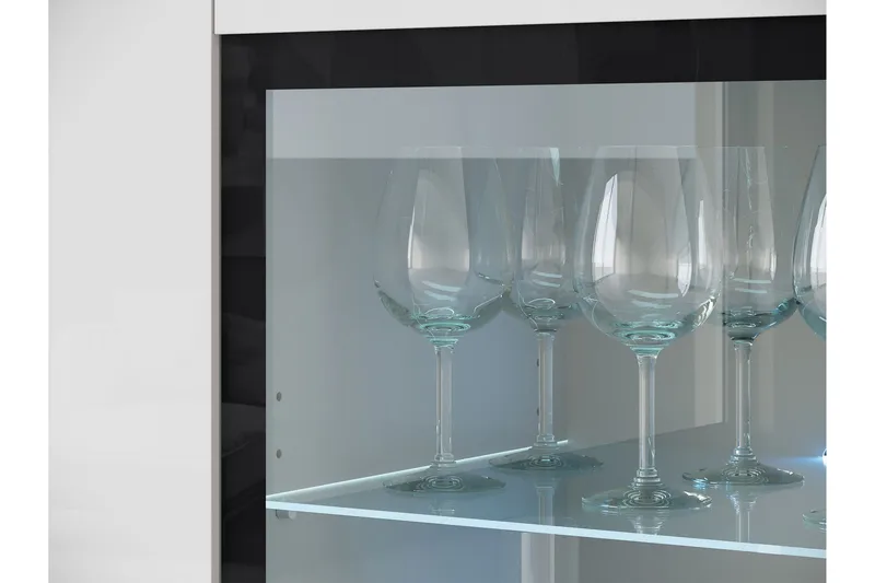 Sherie Vitrinskåp 120x104 cm - Svart - Products - Förvaring - Skåp - Vitrinskåp