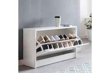 Skoskåp Wohnling SPLIT med fällbara fack, foliebelagd spånskiva Vit - Vit - Products - Förvaring - Skåp - Förvaringsskåp