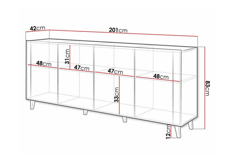 Strontian Highboard Scandinavian Choice White - Products - Förvaring - Skåp - Förvaringsskåp