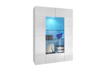 Tabor Vitrinskåp 42 cm djup 121 cm bred 166 cm hög Ljust Trä - Vit Högglanslack - Products - Förvaring - Skåp - Vitrinskåp