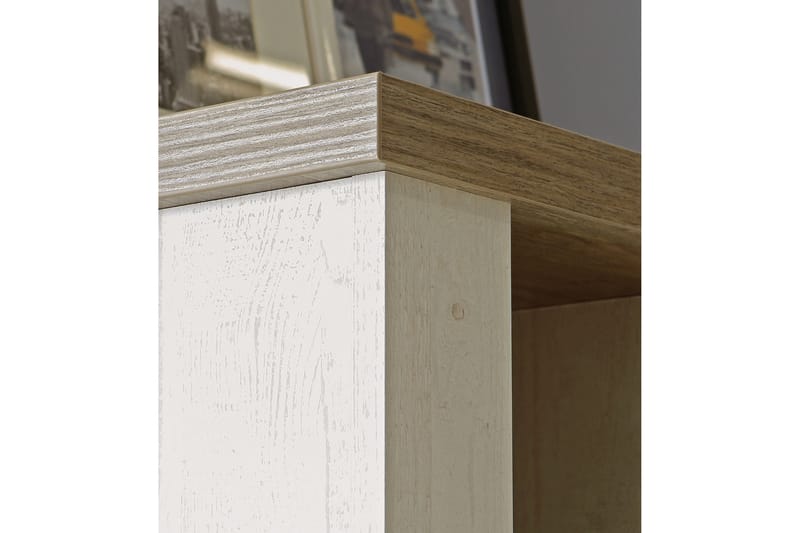 Talebi Skänk 41 cm djup 110 cm bred 128 cm hög Ljust Trä - Brun/Vit - Products - Förvaring - Skåp - Vitrinskåp