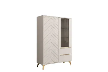 Vemdalen Vitrinskåp 104x150 cm - Beige - Products - Förvaring - Skåp - Vitrinskåp