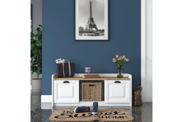 Caraway Skobänk 120x45 cm Vit/Brun - Hanah Home - Products - Förvaring - Skoförvaring - Skobänk & skohylla med bänk