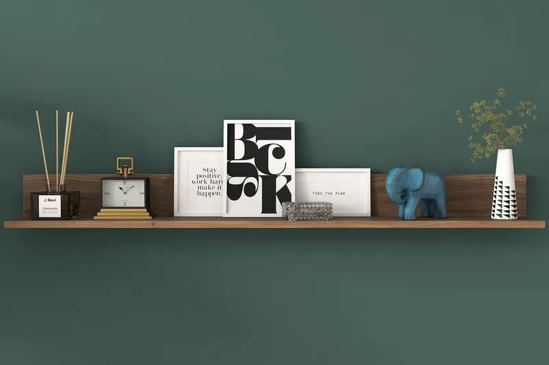 Coliandien Vägghylla 13x136 cm - Valnöt - Products - Förvaring - Småförvaring - Väggförvaring