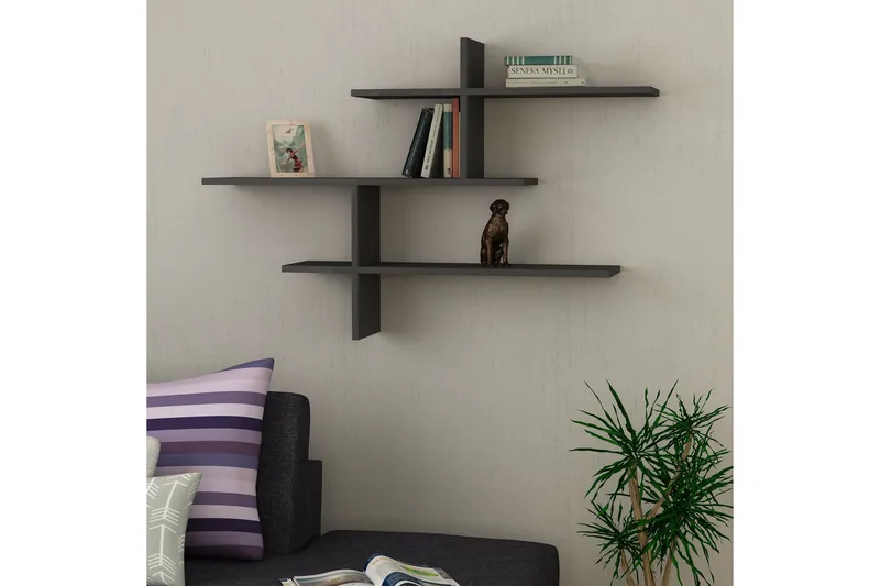 Glenure Vägghylla 123 cm, Antracit