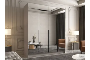 Vadstena Garderob med Spegel 200 cm - Kashmir/Svart - Products - Förvaring - Garderober & garderobssystem