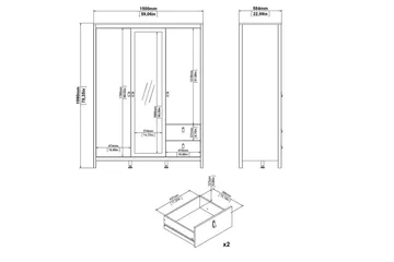 Vallvidera Garderob med Spegel 150x199 cm - Beige - Products - Förvaring - Garderober & garderobssystem