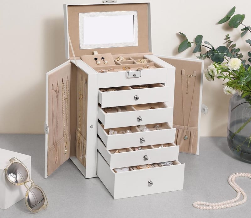 Jade smyckeskrin - Vit - Vit - Products - Möbler - Barnmöbler - Förvaring barnrum - Smyckeskrin barn