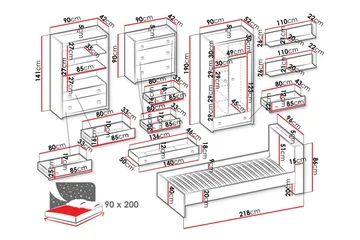Rathmore Möbelset För Barnrum - Grå - Products - Möbler - Barnmöbler - Barnmöbelset