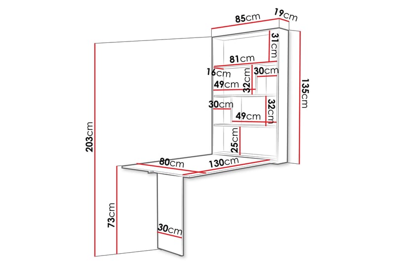 Abi Matbord Vägghängt 130 cm Rektangulär - Beige - Products - Möbler - Bord & matgrupp - Matbord & köksbord