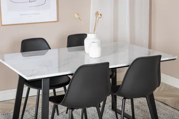 Admira Matgrupp 140 cm inkl 4 Ypas Stolar - Marmor/Vit/Svart - Products - Möbler - Bord & matgrupp - Matgrupp