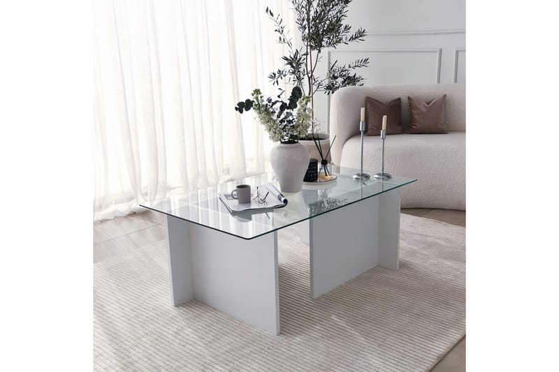 Almasi Soffbord 105x40x105 cm - Vit - Products - Möbler - Bord & matgrupp - Soffbord