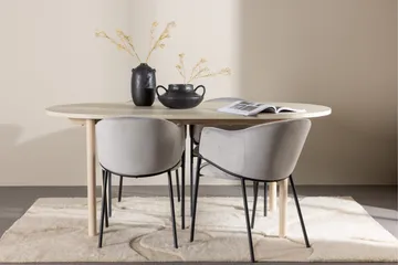 Andy Matgrupp 180 cm Oval med 4 Evelina stolar - Whitewash/Grå - Products - Möbler - Bord & matgrupp - Matgrupp