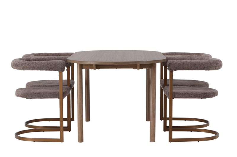 Andy Matgrupp 180 cm Oval med 4 Morning stolar - Brun - Products - Möbler - Bord & matgrupp - Matgrupp