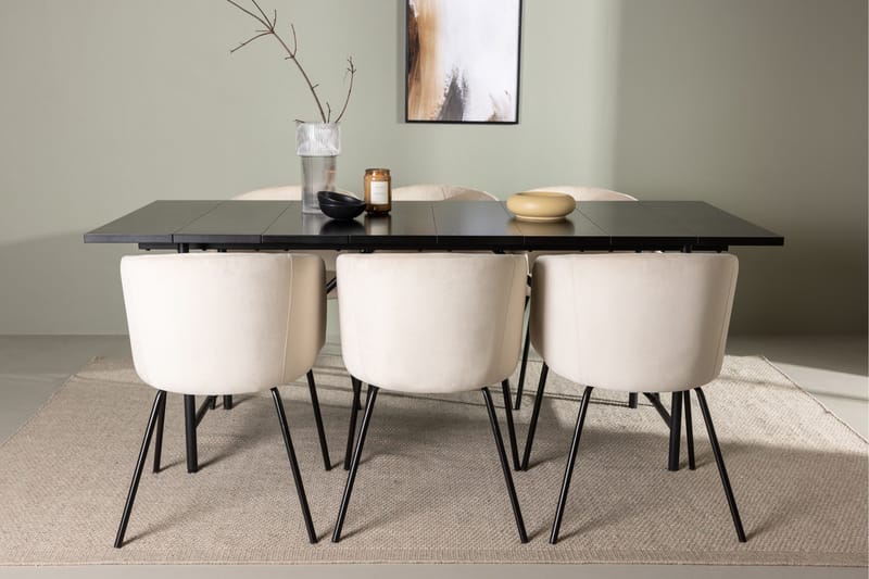 Astrid Matgrupp 200 cm Rektangulär med 6 Berit stolar - Beige - Products - Möbler - Bord & matgrupp - Matgrupp