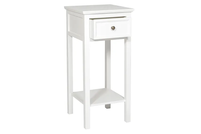 Cleana Sängbord 75 cm med Förvaring Låda - Vit - Products - Möbler - Bord & matgrupp - Avlastningsbord & sidobord - Sängbord & nattduksbord