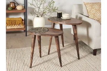 Daylinn Satsbord 54 cm - Mörkt trä/Guld - Products - Möbler - Bord & matgrupp - Avlastningsbord & sidobord - Satsbord