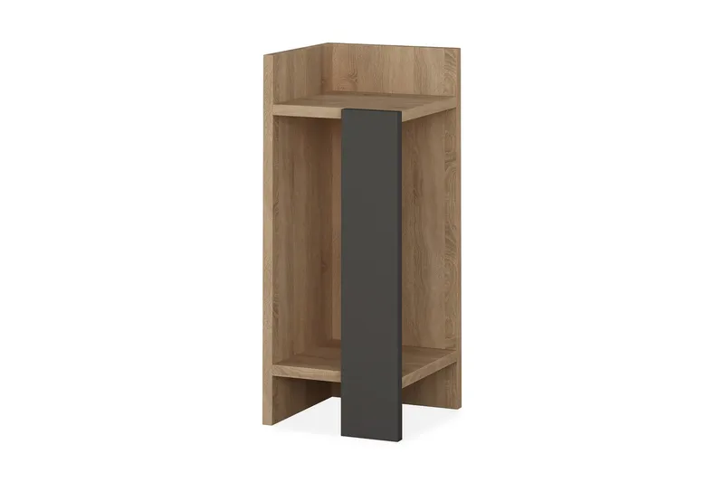 Decorta Sängbord 27 cm med Förvaring Hyllor V änster, Grå/Brun