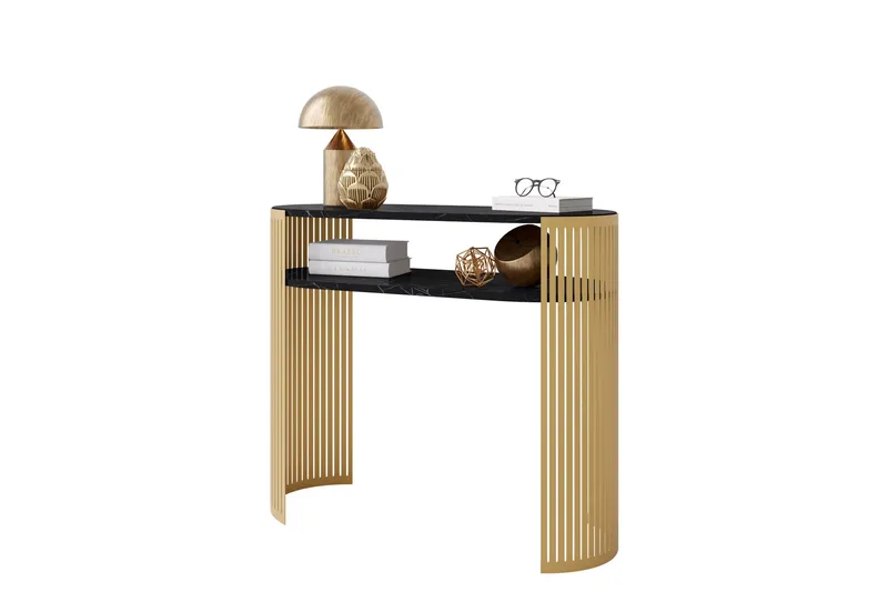 Friend Konsollbord 100 cm, Guld/Svart