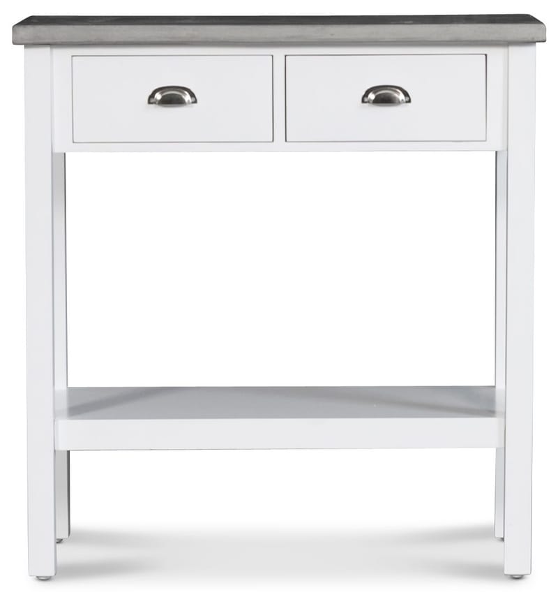 Konsolbord vitt med cement topp - Hugo, vit med cement topp