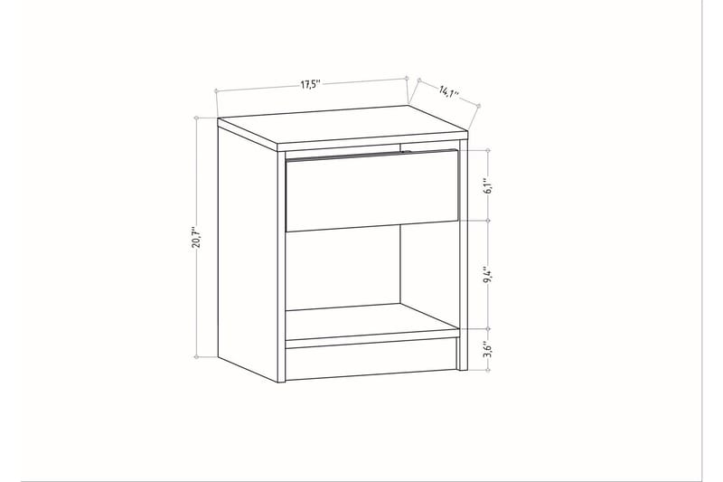 Rinorea Sängbord 44,6x52,8 cm - Antracit - Products - Möbler - Bord & matgrupp - Avlastningsbord & sidobord - Sängbord & nattduksbord