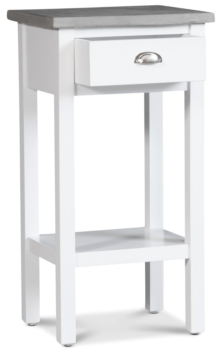 Sängbord 75 cm högt vitt cement topp - Vit/cement - Products - Möbler - Bord & matgrupp - Avlastningsbord & sidobord - Sängbord & nattduksbord