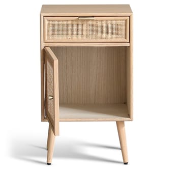 Sängbord i rotting/ek - Stockholm - Ekbetsat trä/ljus rotting - Products - Möbler - Bord & matgrupp - Avlastningsbord & sidobord - Sängbord & nattduksbord