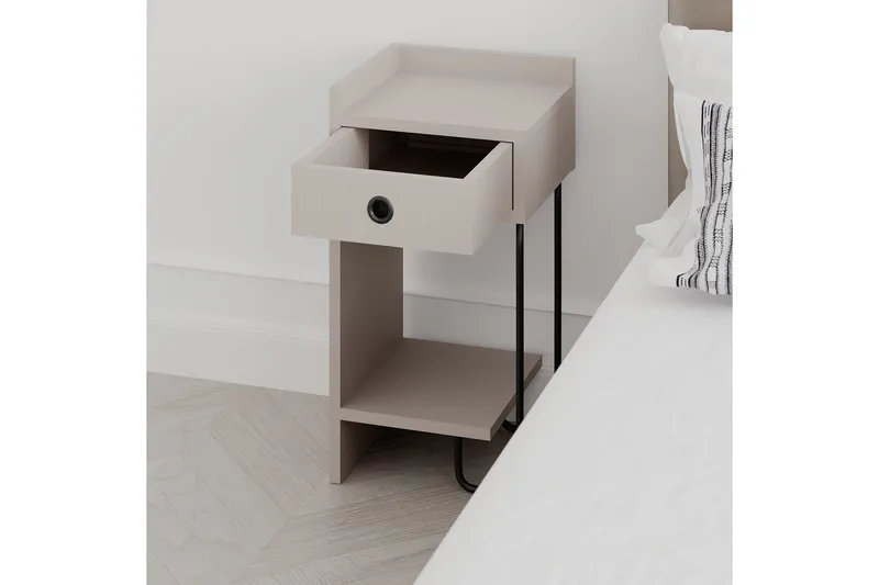 Sirius Sängbord 32x30 cm Ljusbrun - Hanah Home - Products - Möbler - Bord & matgrupp - Avlastningsbord & sidobord - Sängbord & nattduksbord