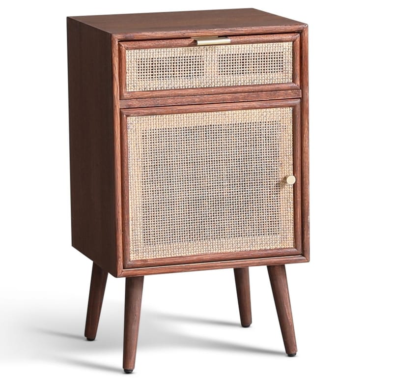 Sängbord valnöt/rotting 71 cm högt, Valnöt/rotting