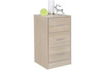 Sängbord Wohnling för resårbotten, 68 cm hög och 3 lådor i modern design Sonoma - Sonoma - Products - Möbler - Bord & matgrupp - Avlastningsbord & sidobord - Sängbord & nattduksbord