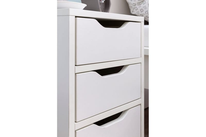 Sängbord Wohnling med 3 lådor i en enkel, modern design för boxspring-säng Vit - Vit - Products - Möbler - Bord & matgrupp - Avlastningsbord & sidobord - Sängbord & nattduksbord