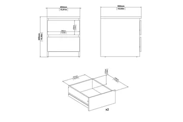 Salomns Sängbord 40,4 cm - Grå - Products - Möbler - Bord & matgrupp - Avlastningsbord & sidobord - Sängbord & nattduksbord