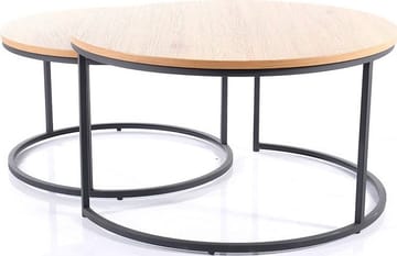 Satsbord ek/svart Ø80/60 cm - Atlanta - Ek/svart - Products - Möbler - Bord & matgrupp - Avlastningsbord & sidobord - Satsbord