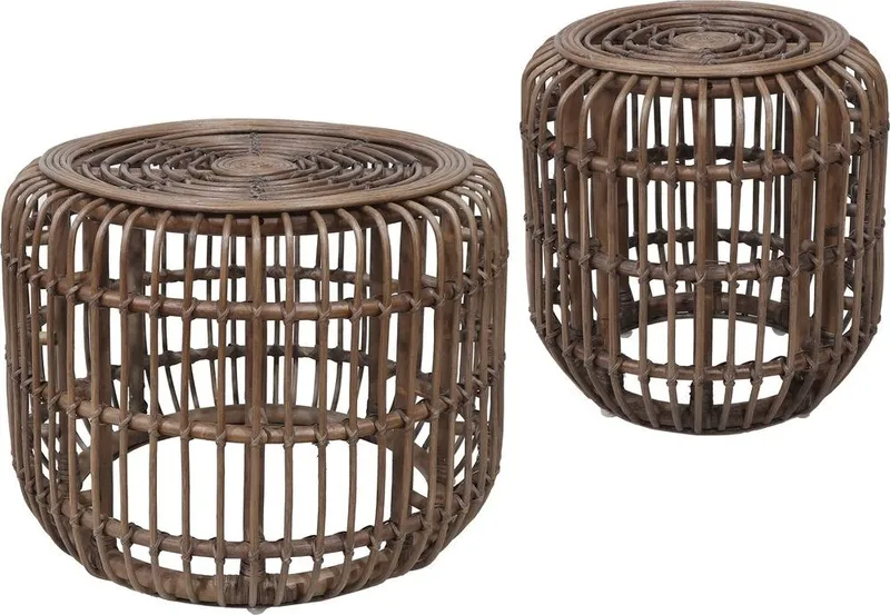 Satsbord Set Edsta Ø60/45 cm i Rotting, Brun/mocca