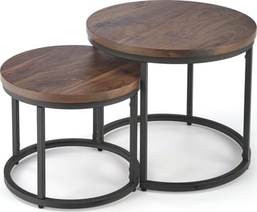 Satsbord valnöt/svart Ø43/53 cm - Tore - Valnöt/svart - Products - Möbler - Bord & matgrupp - Avlastningsbord & sidobord - Satsbord