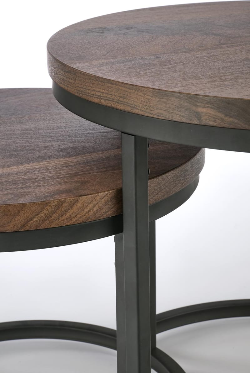 Satsbord valnöt/svart Ø43/53 cm - Tore - Valnöt/svart - Products - Möbler - Bord & matgrupp - Avlastningsbord & sidobord - Satsbord