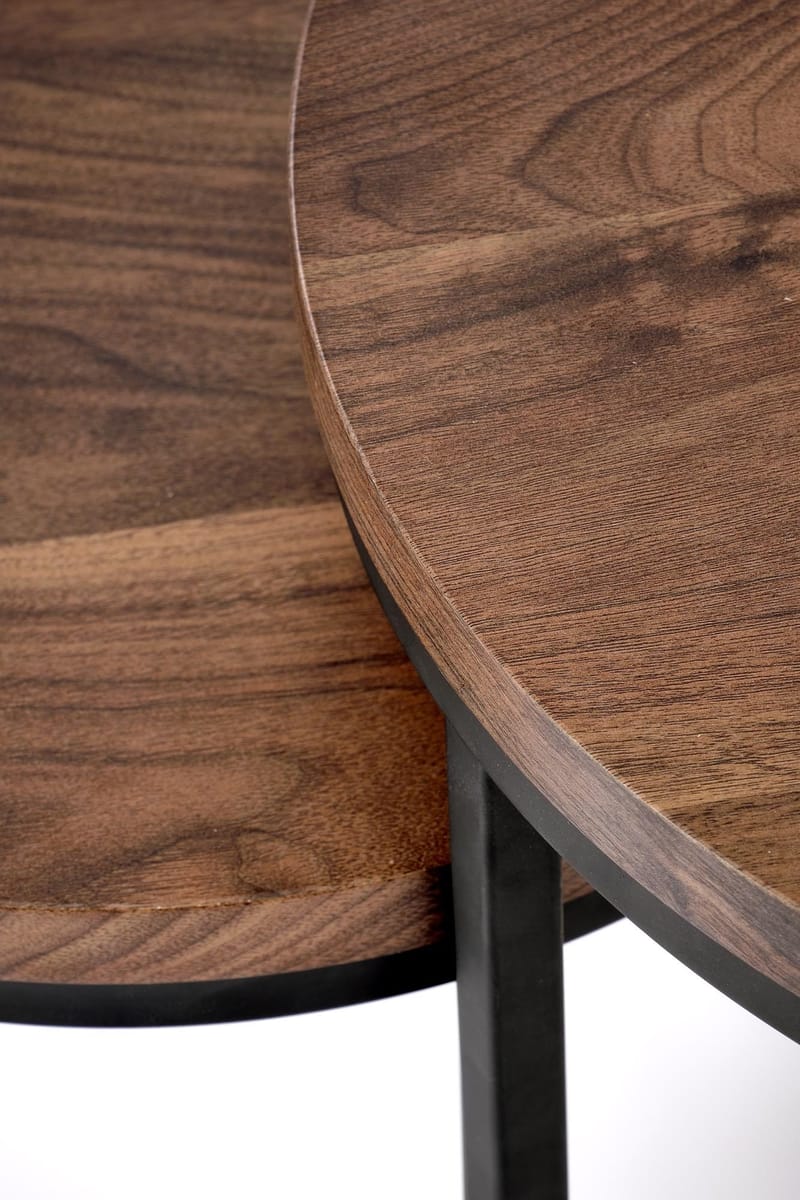 Satsbord valnöt/svart Ø43/53 cm - Tore - Valnöt/svart - Products - Möbler - Bord & matgrupp - Avlastningsbord & sidobord - Satsbord