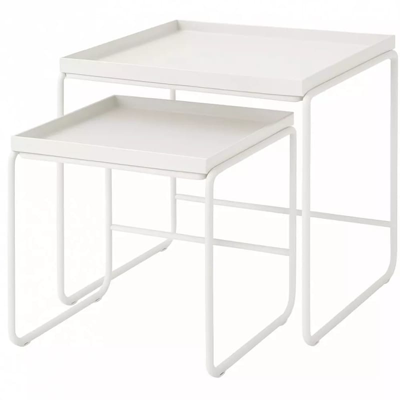 Satsbord vitt i set om 2 st bord, Vit