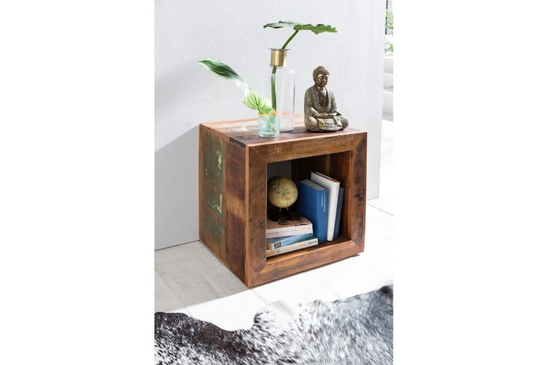 Sido bord Wohnling Massivt återvunnet trä Kolkutta kube Industriell - Products - Möbler - Bord & matgrupp - Avlastningsbord & sidobord - Brickbord & småbord