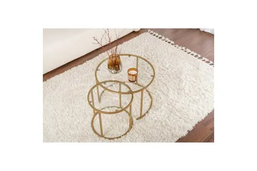 Soffbordset 2 delar Rikiya Små Guldtransparent - Guldtransparent - Products - Möbler - Bord & matgrupp - Avlastningsbord & sidobord - Satsbord