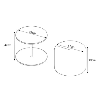 Torven Set med sidobord 43x47x43 cm - Valnöt - Products - Möbler - Bord & matgrupp - Avlastningsbord & sidobord - Brickbord & småbord