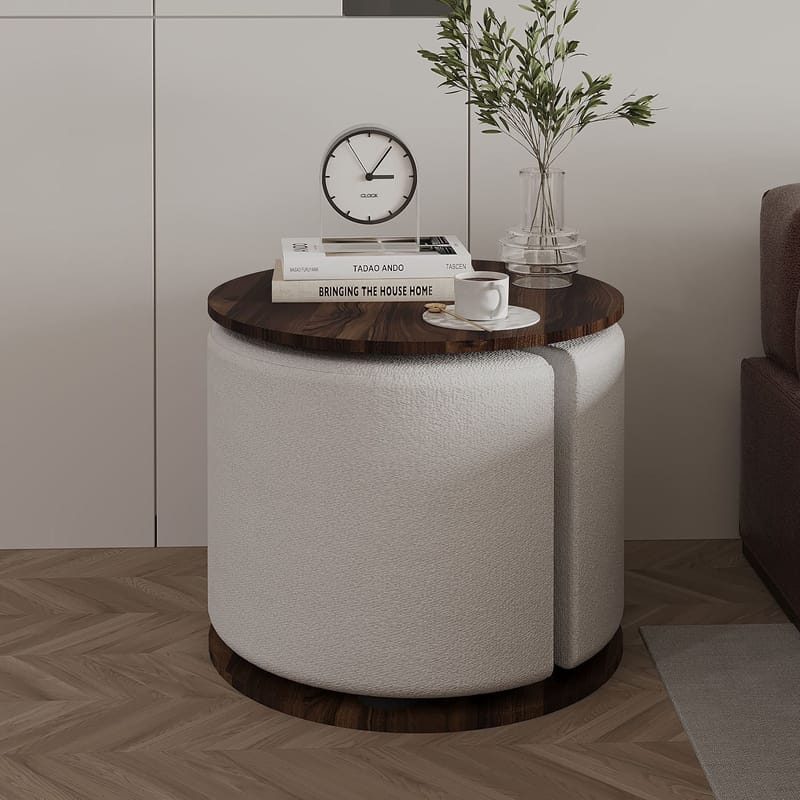 Torven Set med sidobord 43x47x43 cm - Valnöt - Products - Möbler - Bord & matgrupp - Avlastningsbord & sidobord - Brickbord & småbord