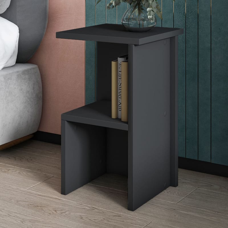 Tunel Nattduksbord 29,6x50x29,6 cm - Antracit - Products - Möbler - Bord & matgrupp - Avlastningsbord & sidobord - Sängbord & nattduksbord