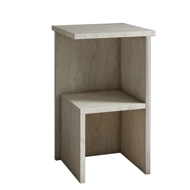 Tunel Nattduksbord 29,6x50x29,6 cm, Travertin